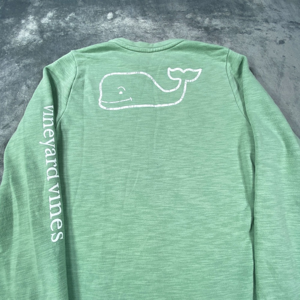 Vineyard Vines Fleece Crewneck Pullover Sweater XL Men Green Fleece Light Whale